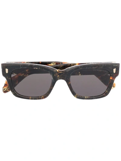 Shop Cutler And Gross Tortoise Square Sunglasses In Braun