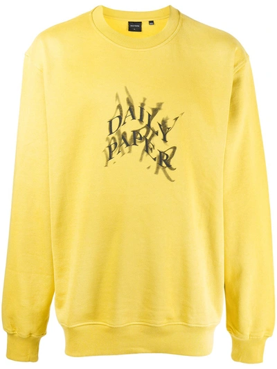 Shop Daily Paper Logo-print Cotton Sweatshirt In Gelb