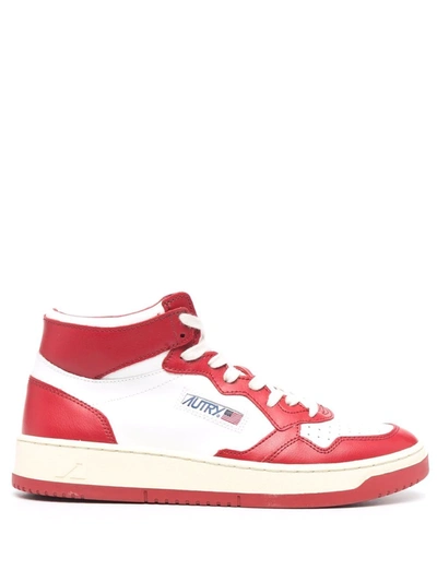 Shop Autry Panelled High-top Sneakers In White