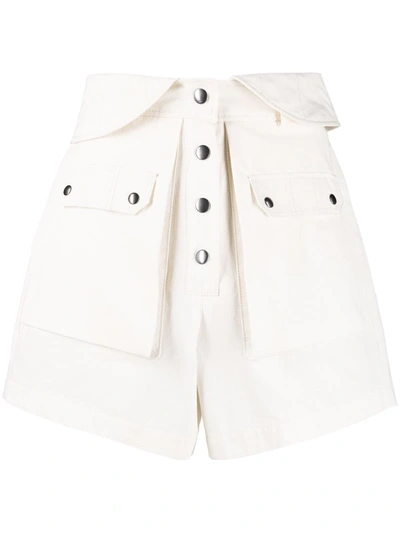 Philosophy Di Lorenzo Serafini High-waisted Cotton Shorts In Weiss
