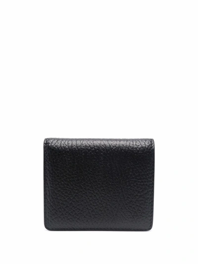 Shop Maison Margiela Four-stitch Leather Bi-fold Wallet In Black