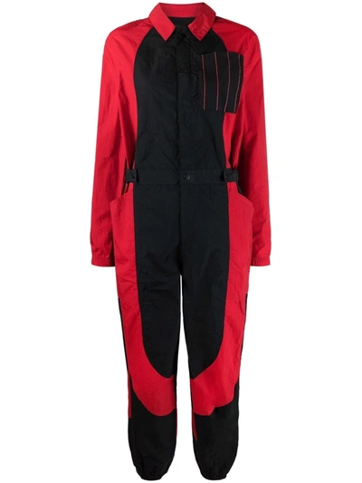 Jordan Essentials Colour-block Panelled Flight Suit In Red