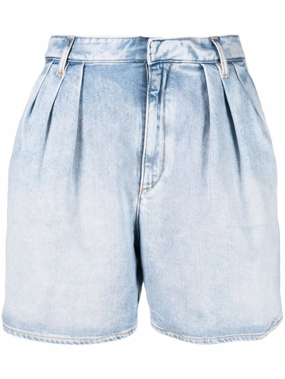Shop Dsquared2 High-waisted Denim Shorts In Blau