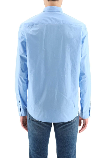 Shop Apc A.p.c. Cotton Poplin Richie Shirt In Light Blue