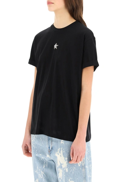 Shop Stella Mccartney T-shirt Ministar Embroidery With Crystals In Black