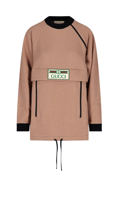 Shop Gucci Vintage Logo Sweatshirt In Neutrals