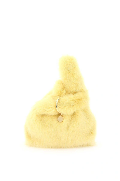 Shop Simonetta Ravizza Furrissima Baby Mink Bag In Yellow