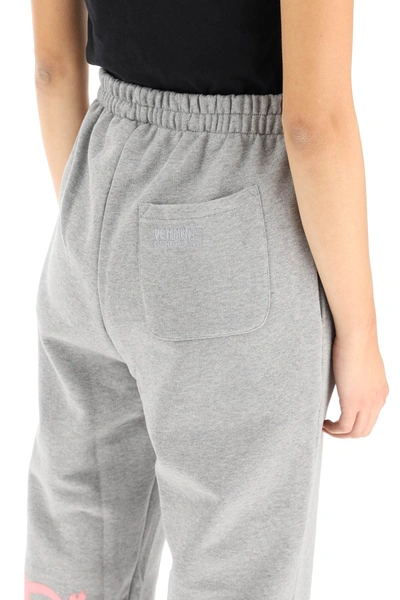 Shop Vetements Jogging Trousers With Anarchy Gothic Logo In Grey