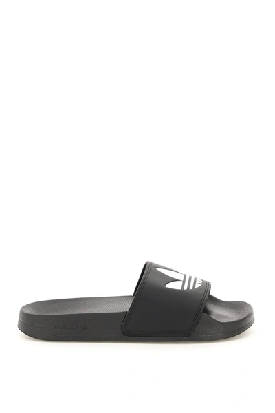 Shop Adidas Originals Adilette Lite Slipper In Black,white