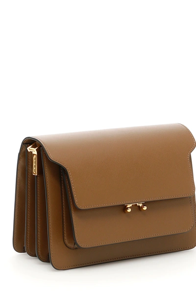 Shop Marni Trunk Medium Bag In Brown