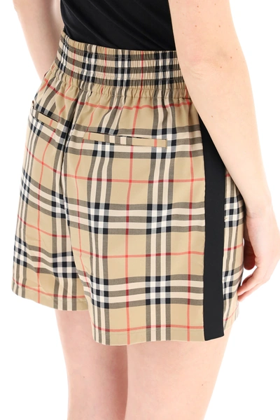 Shop Burberry Vintage Check Shorts In Beige,black