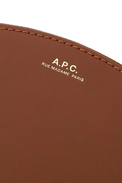 Shop A.p.c. Demi-lune Compact Wallet In Brown