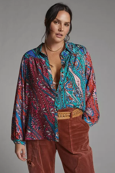 Shop Maeve The Paz Buttondown Shirt By  In Assorted