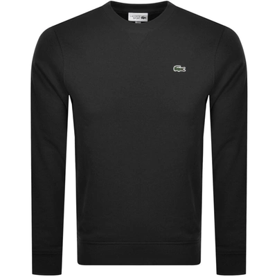 Lacoste Sport Crew Neck Sweatshirt Black In Black