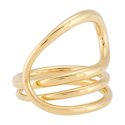 Shop Charlotte Chesnais Small Round Trip Ring In Vermeil