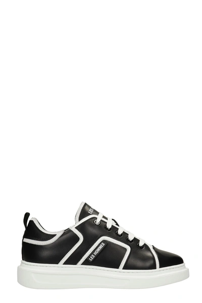 Shop Les Hommes Sneakers In Black Leather