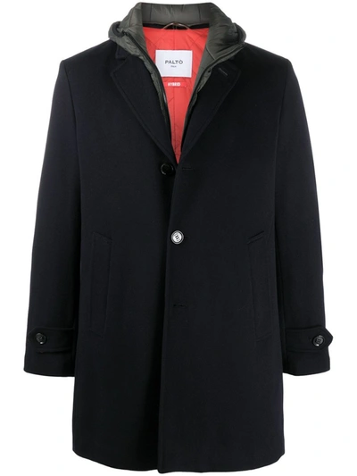 Shop Paltò Navy Blue Geraldo Wool Coat