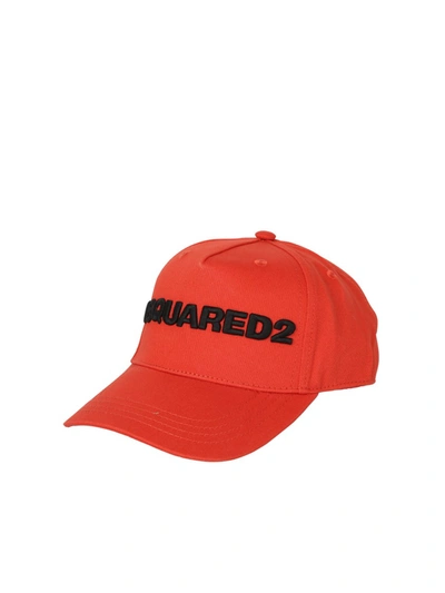 Shop Dsquared2 Cotton Baseball Hat In Orange