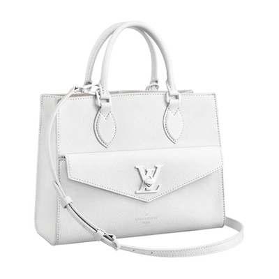 Shop Louis Vuitton Lockme Tote Pm In Monoc Bla