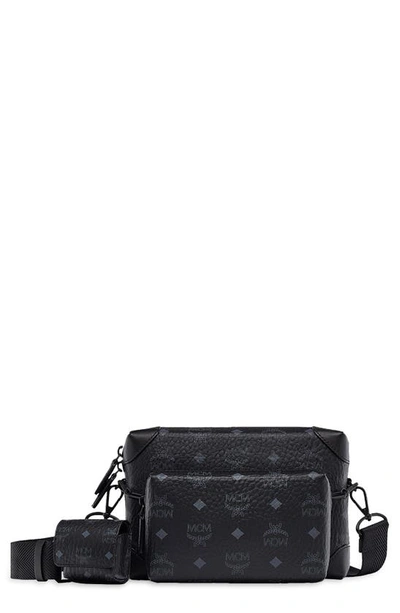 Shop Mcm Berlin Visetos Coated Canvas Crossbody Bag In Black