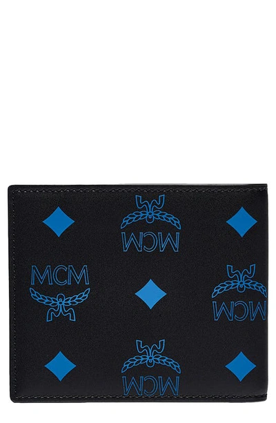 Shop Mcm Visetos Faux Leather Wallet In Vallarta Blue