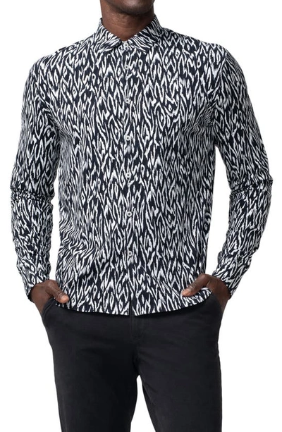 Shop Good Man Brand Flex Pro Lite On-point Button-up Shirt In Khaki Spiral Tiger
