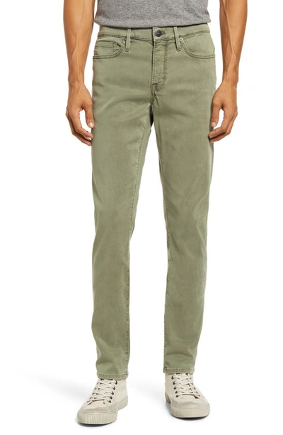 Shop Frame L'homme Slim Fit Five-pocket Twill Pants In Washed Military