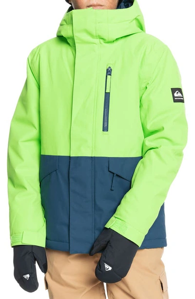 Shop Quiksilver Kids' Mission Solid Waterproof Hooded Snow Jacket In Insignia Blue