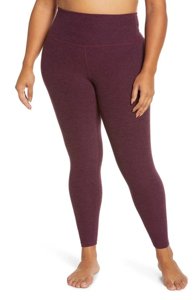 Shop Beyond Yoga High Waist Midi Leggings In Fig Heather