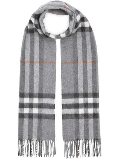 Shop Burberry Giant Scarf In Grey
