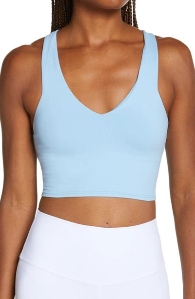 Alo Yoga Real Stretch-jersey Sports Bra In Blue Skies