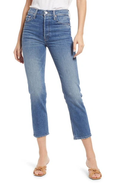 Shop Mother The Tomcat Ripped Crop Straight Leg Jeans In Running With Scissors