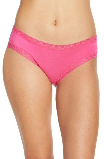 Shop Natori Bliss Cotton Girl Briefs In Electric Pink