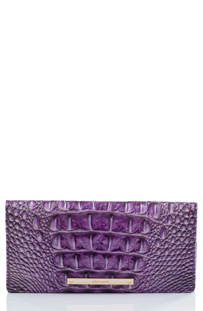 Shop Brahmin 'ady' Croc Embossed Continental Wallet In Ultraviolet