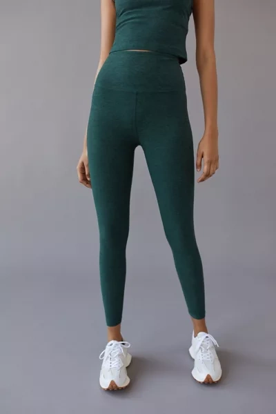 Shop Beyond Yoga Caught In The Midi Space Dye High Waisted Legging In Bright Green