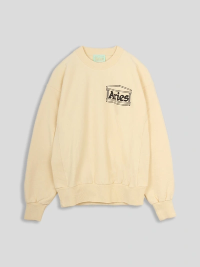 Shop Aries Premium Temple Sweatshirt In Alabaster