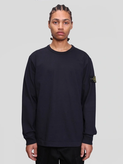 Shop Stone Island Garment Dyed Sweatshirt In Black