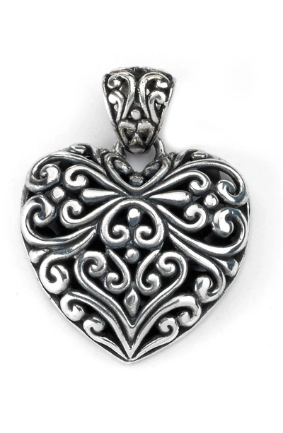 Samuel B. Sterling Silver Filigree Heart Pendant In Silver