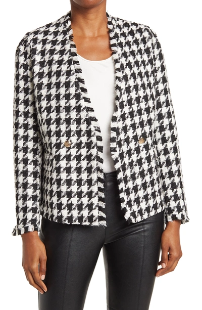 Dolce Cabo Tweed Double Breasted Blazer In Houndstooth | ModeSens