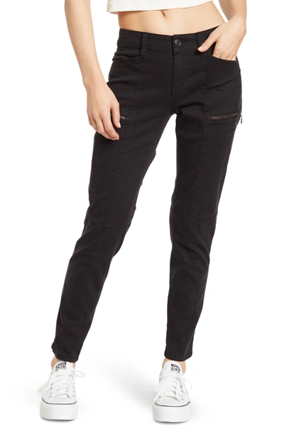 Shop Supplies By Union Bay Claire Moto Stretch Twill Ankle Pants In Black