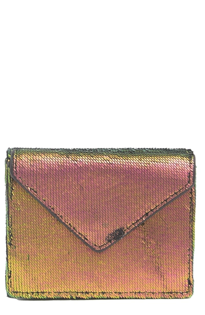Shop Aimee Kestenberg Zip It Up Tri-fold Wallet In Iridescent Scales