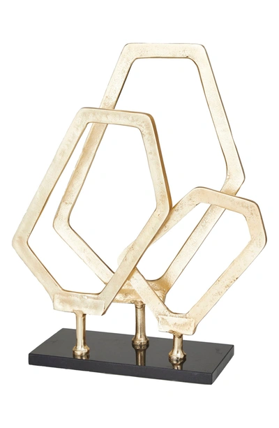 Shop Willow Row Goldtone Aluminum Geometric Sculpture With Marble Base