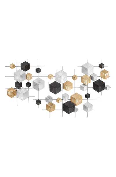 Shop Willow Row Multicolored Metal 3d Cube Relief Geometric Wall Decor