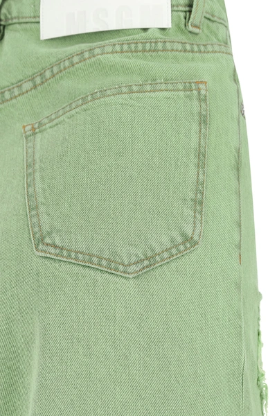 Shop Msgm Pastel Green Denim Jeans  Nd  Donna 42