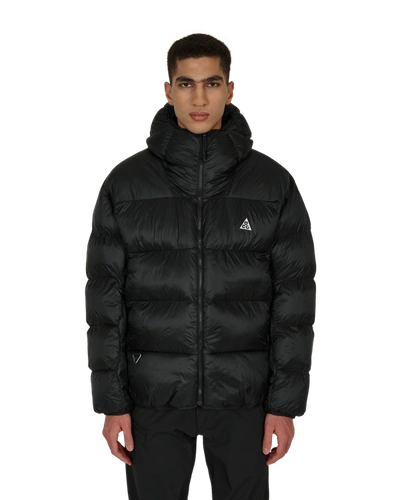 Shop Nike Therma-fit Adv Acg Lunar Lake Jacket In Black/black/light Army