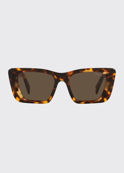 Shop Prada Marble Acetate Butterfly Sunglasses In Black Pattern