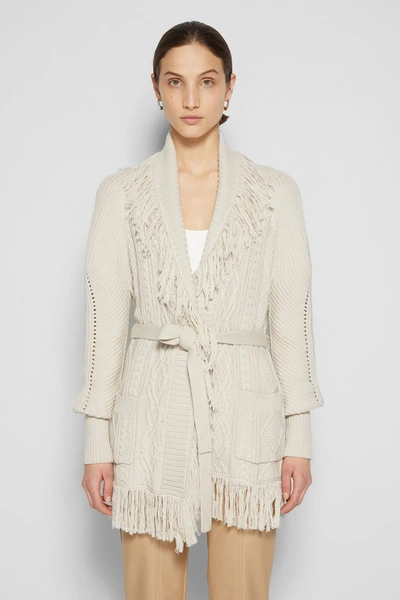 Shop Core Collection Anina Fisherman Cardigan In Stone