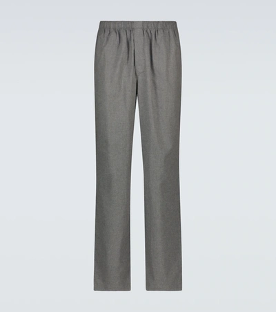 Shop Sunspel Cotton Pajama Pants In Mid Grey Melange2