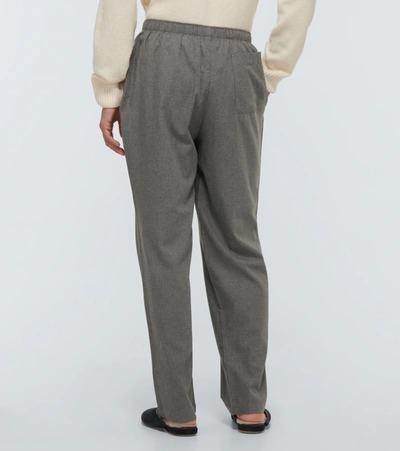 Shop Sunspel Cotton Pajama Pants In Mid Grey Melange2