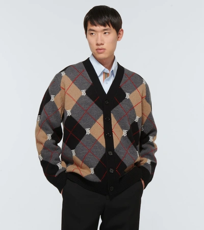 Shop Burberry Ackerman Wool And Cashmere Cardigan In Camel